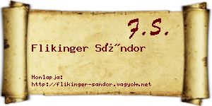 Flikinger Sándor névjegykártya